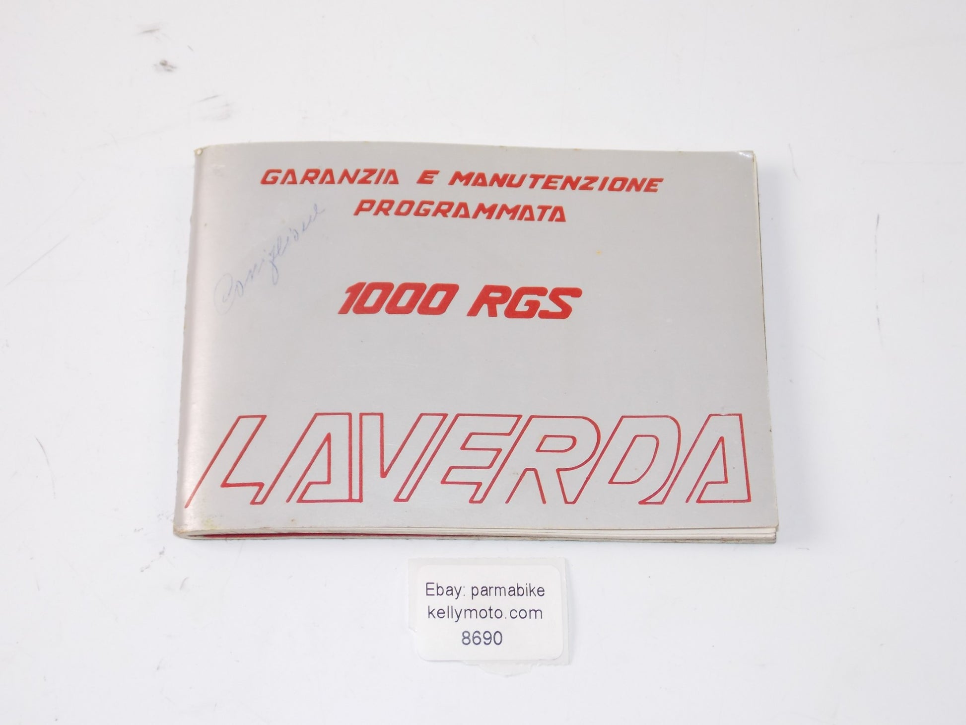 1982 LAVERDA 1000 RGS "SCHEDULED WARRANTY AND MAINTENANCE" MANUAL BOOK ITALIAN - MotoRaider