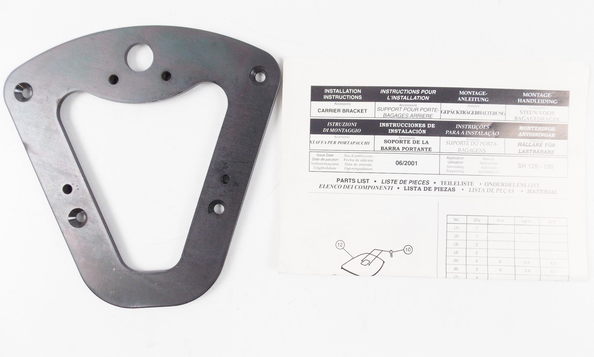 OEM 2001-2004 HONDA SH 125/150 TOP CASE LUGGAGE CARRIER BRACKET 08L42-KPR-A00 - MotoRaider