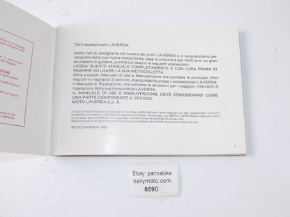1982 LAVERDA 1000 RGS "SCHEDULED WARRANTY AND MAINTENANCE" MANUAL BOOK ITALIAN - MotoRaider