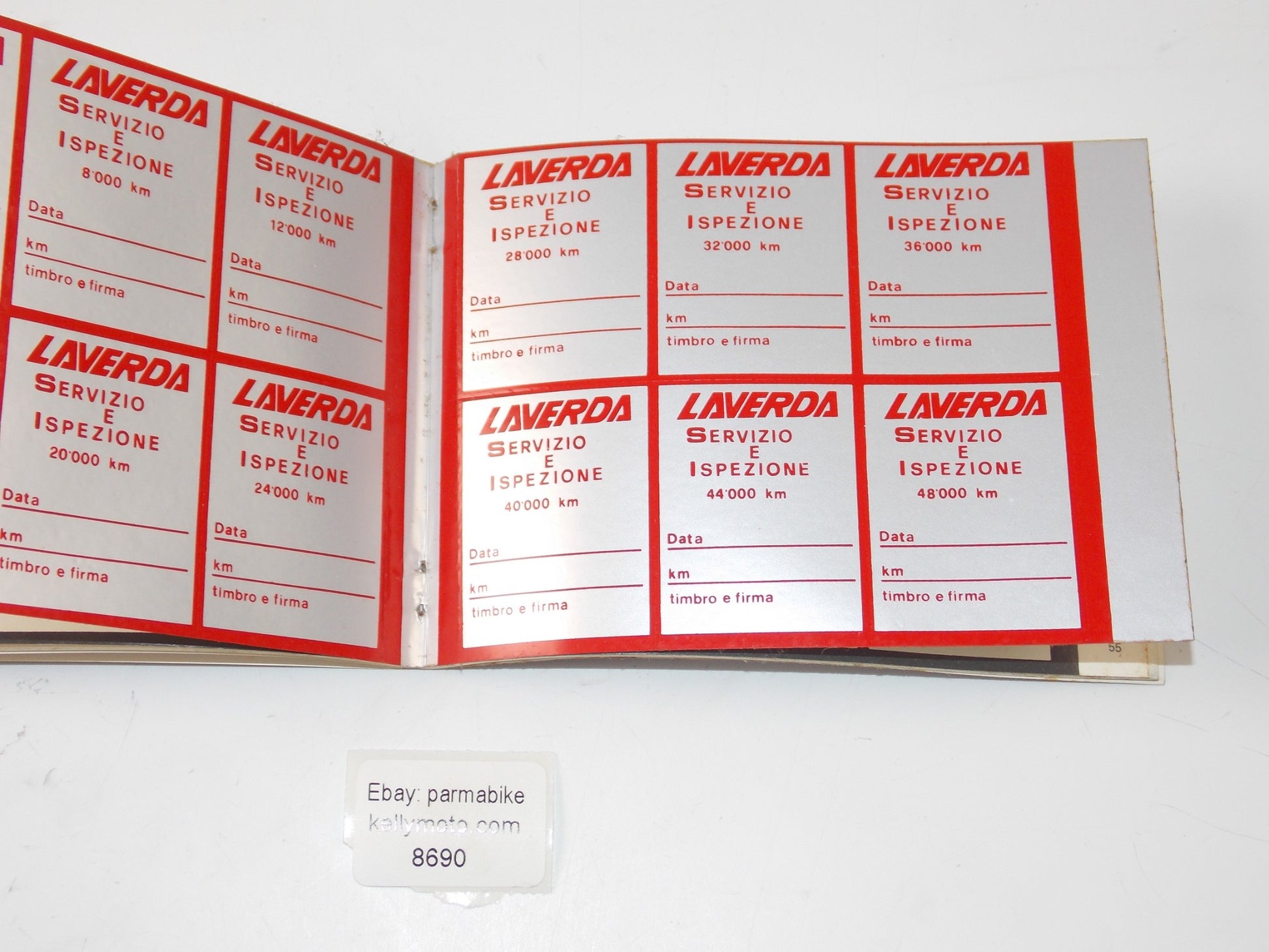 1982 LAVERDA 1000 RGS "SCHEDULED WARRANTY AND MAINTENANCE" MANUAL BOOK ITALIAN - MotoRaider