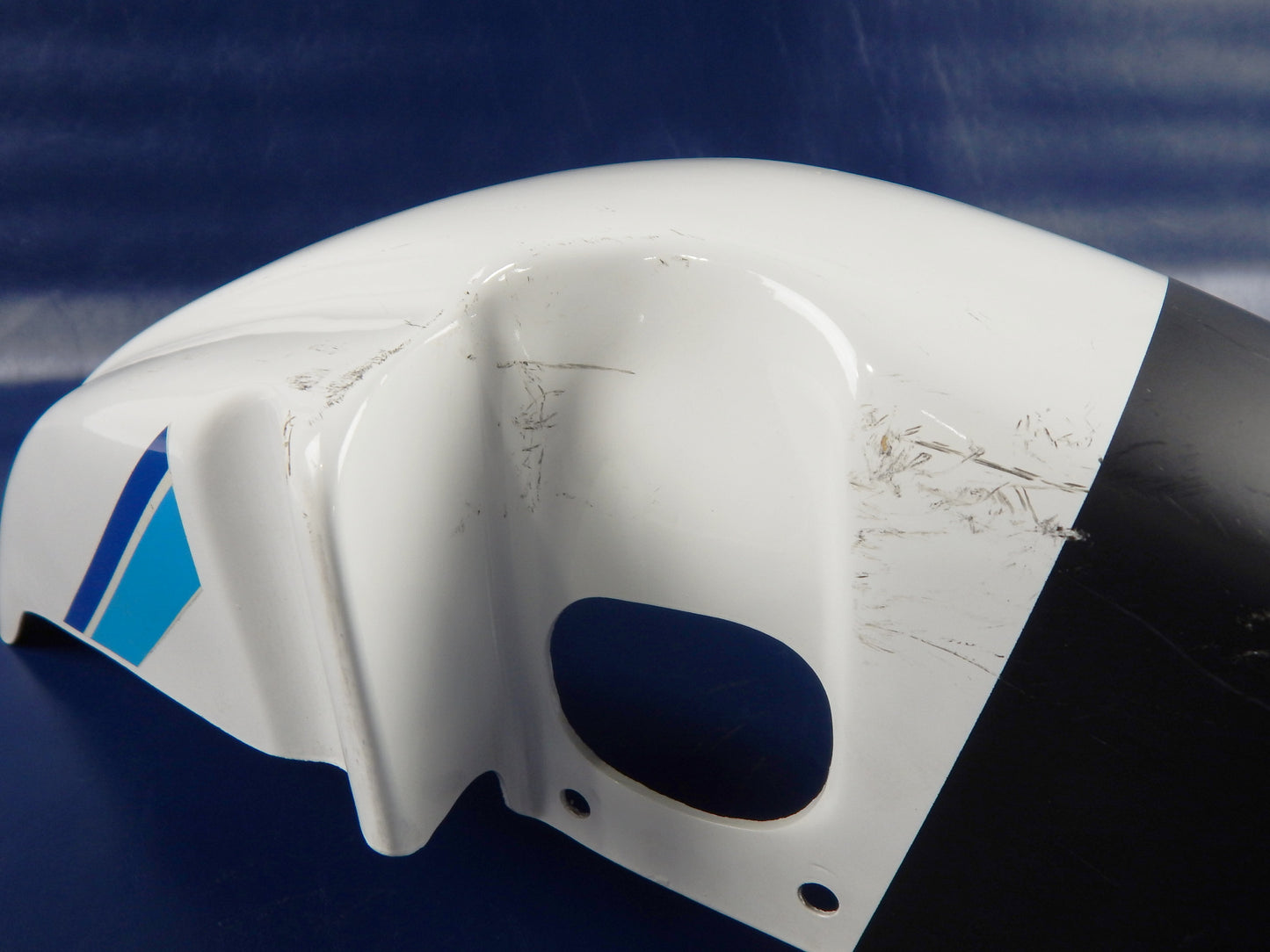 1980'S YAMAHA XT600-Z TENERE FIBERGLASS MUD GUARD LOW FRONT FENDER WHITE VINTAGE - MotoRaider