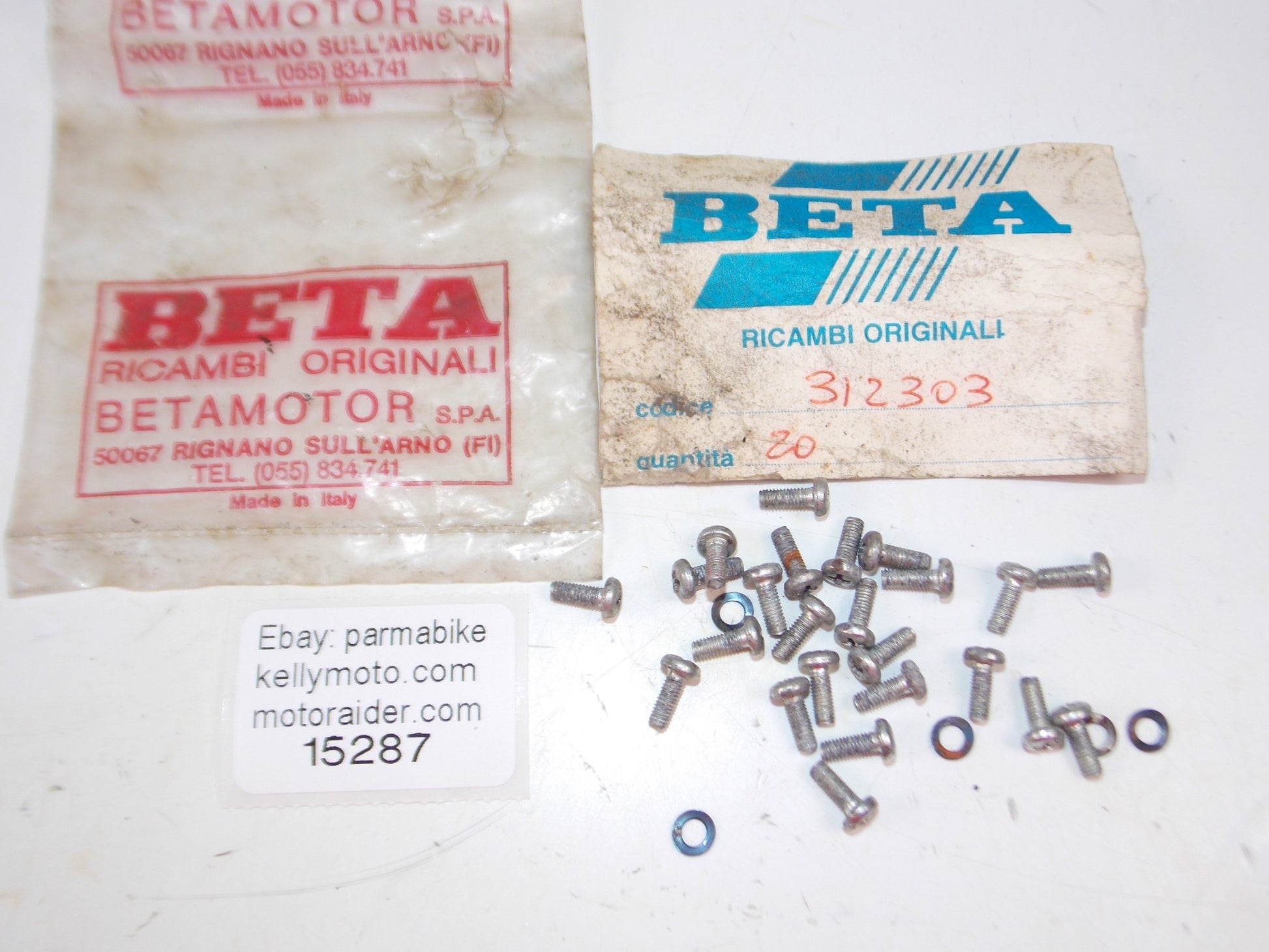 VINTAGE MOTORCYCLE SCREWS BOLTS BETA 312303 ENDURO CROSS TRIAL - MotoRaider