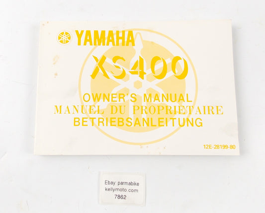 1982 YAMAHA USER OWNER MANUAL CATALOG XS400 ENGLISH FRENCH GERMAN 12E-28199-80 - MotoRaider