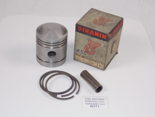 NOS DINAMIN 192 PISTON 55 MM MV 125 SPORT 4-STROKE+RINGS+15 MM PIN #16171 - MotoRaider