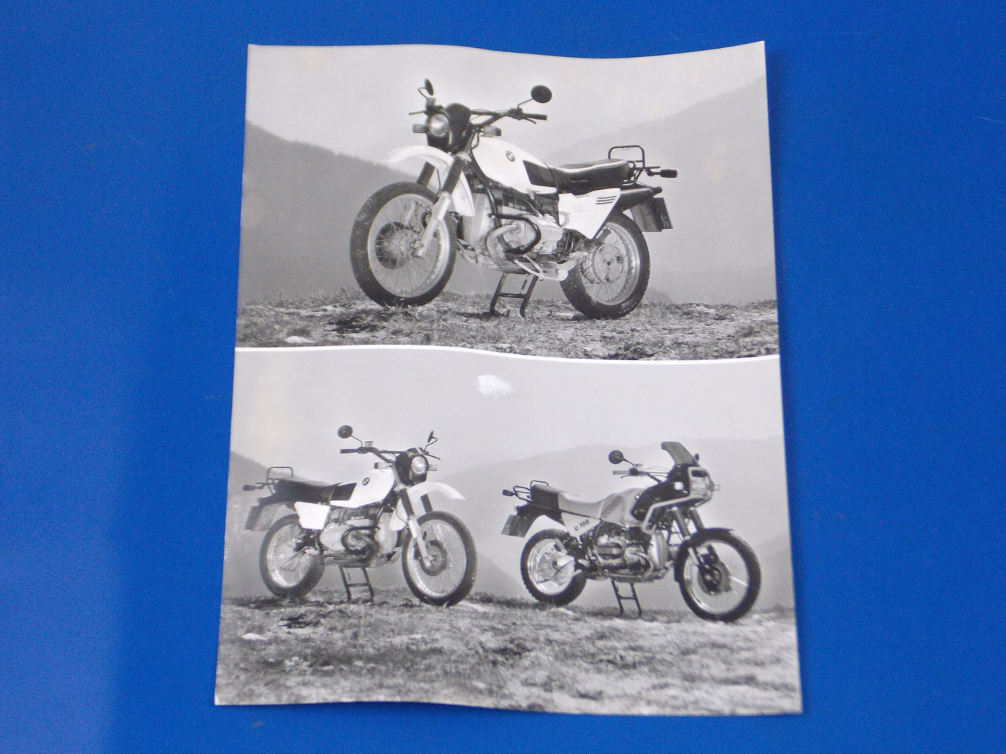 BMW 1980-1990 GS R80 R100 ORIGINAL VINTAGE DEALER PHOTOS 7X9.5"+LETTER ITALY - MotoRaider