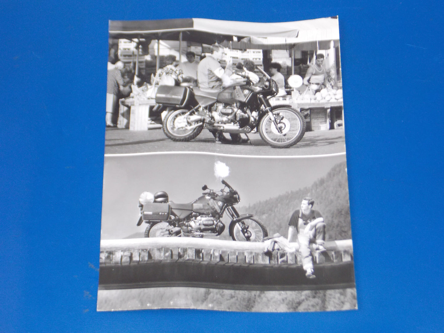 BMW 1980-1990 GS R80 R100 ORIGINAL VINTAGE DEALER PHOTOS 7X9.5"+LETTER ITALY - MotoRaider