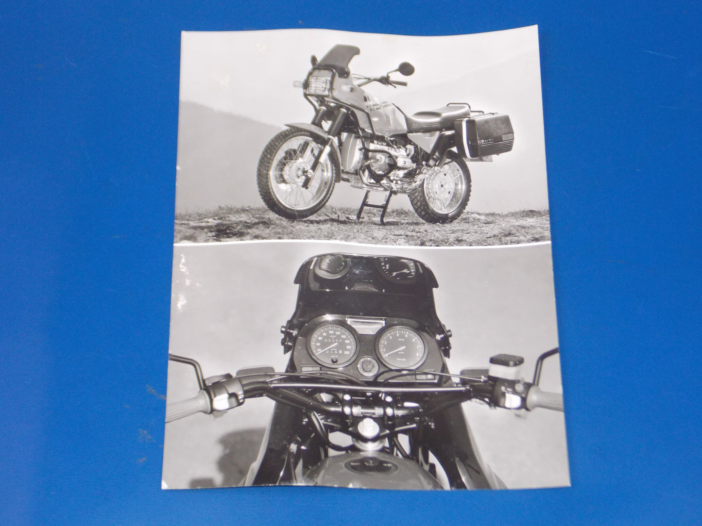 BMW 1980-1990 GS R80 R100 ORIGINAL VINTAGE DEALER PHOTOS 7X9.5"+LETTER ITALY - MotoRaider