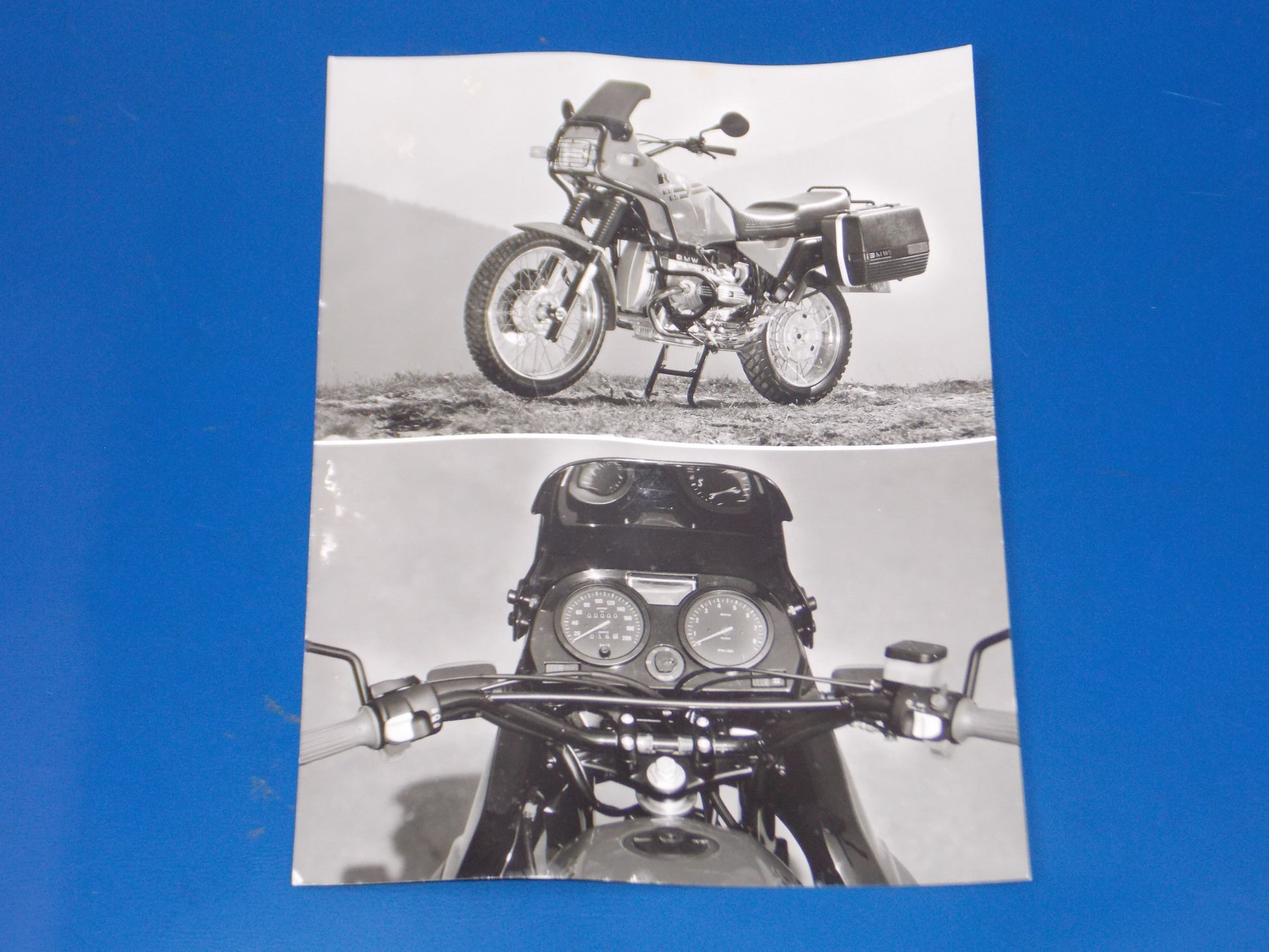 BMW 1980-1990 GS R80 R100 ORIGINAL VINTAGE DEALER PHOTOS 7X9.5"+LETTER ITALY - MotoRaider