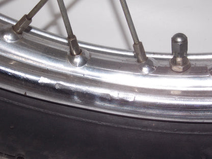 1973 Husqvarna RT360 FRONT WHEEL Husky RT WR 360 Radaelli Rim Spokes Leleu Hub - MotoRaider