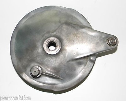 1971 Yamaha AT-1 .. REAR WHEEL BRAKE PLATE .. AT1 shoes - MotoRaider