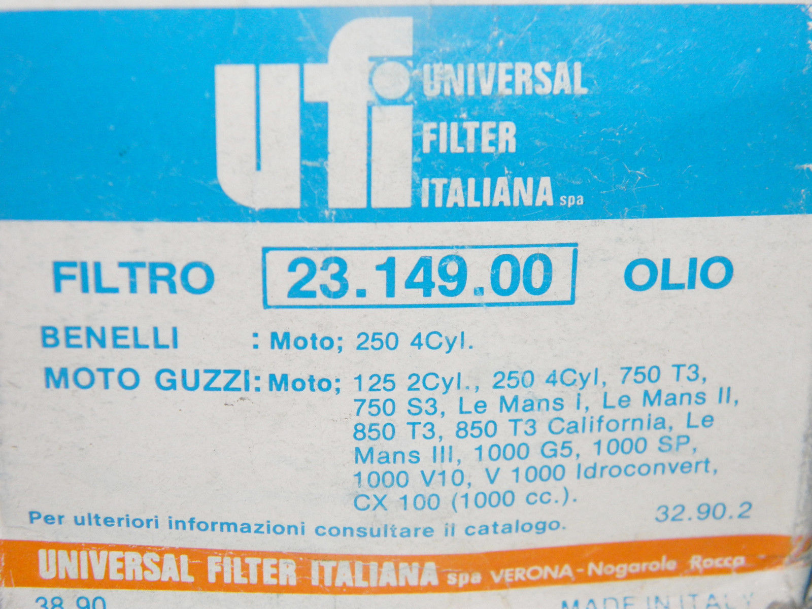 UFI OIL FILTER ELEMENT Motor Benelli Moto Guzzi 250 750 850 California Le Mans - MotoRaider