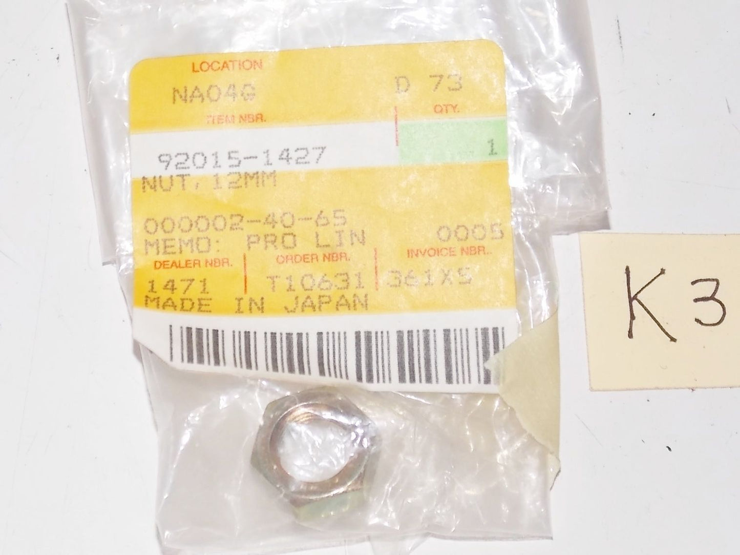 NOS OEM Kawasaki 1982 1983 1984 1985 1986 1987 KD80 12mm FENDER NUT 92015-1427 - MotoRaider
