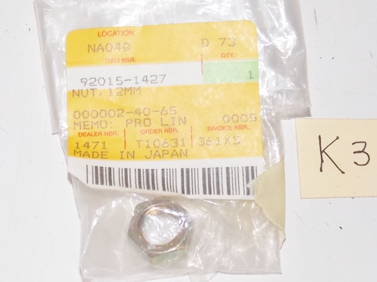 NOS OEM Kawasaki 1982 1983 1984 1985 1986 1987 KD80 12mm FENDER NUT 92015-1427 - MotoRaider
