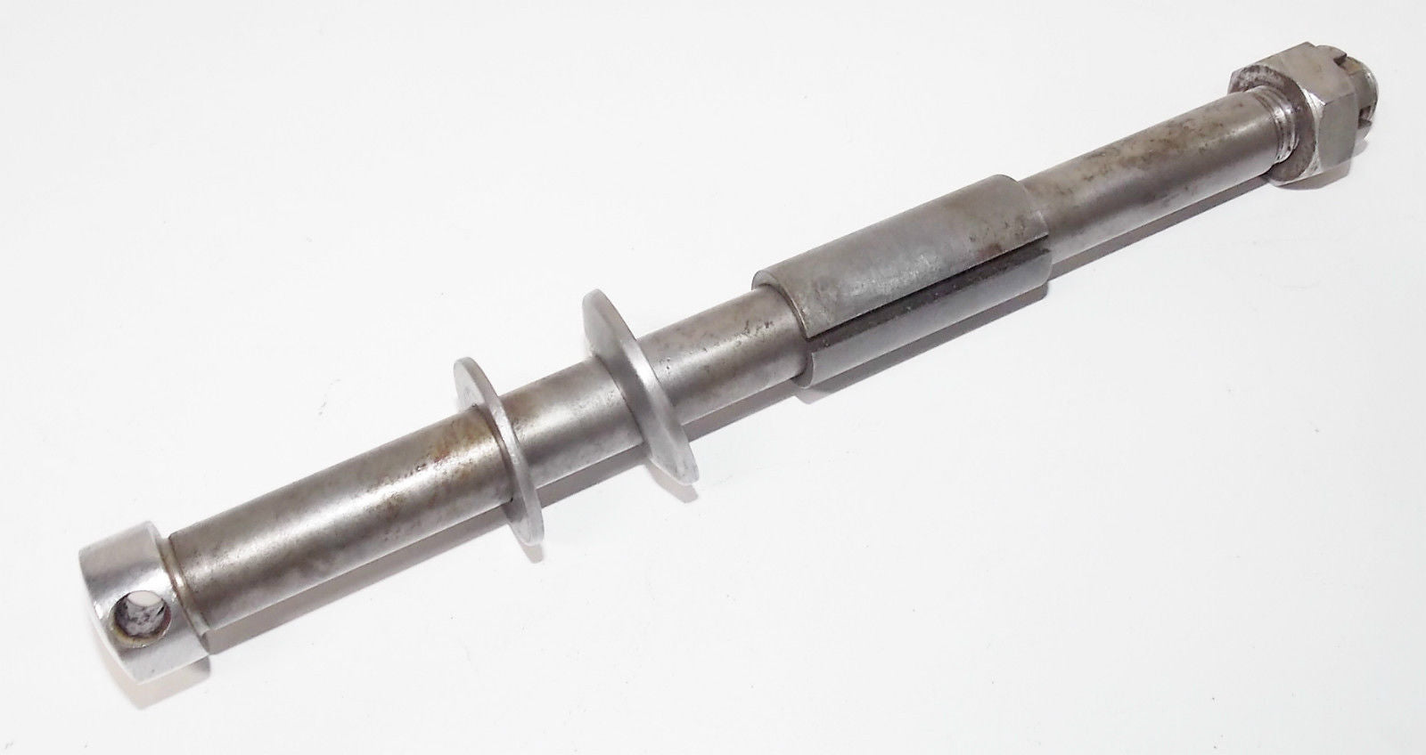 1974 YAMAHA DT360 ENDURO FRONT WHEEL AXLE with NUT and COLLAR DT 360 VINTAGE - MotoRaider