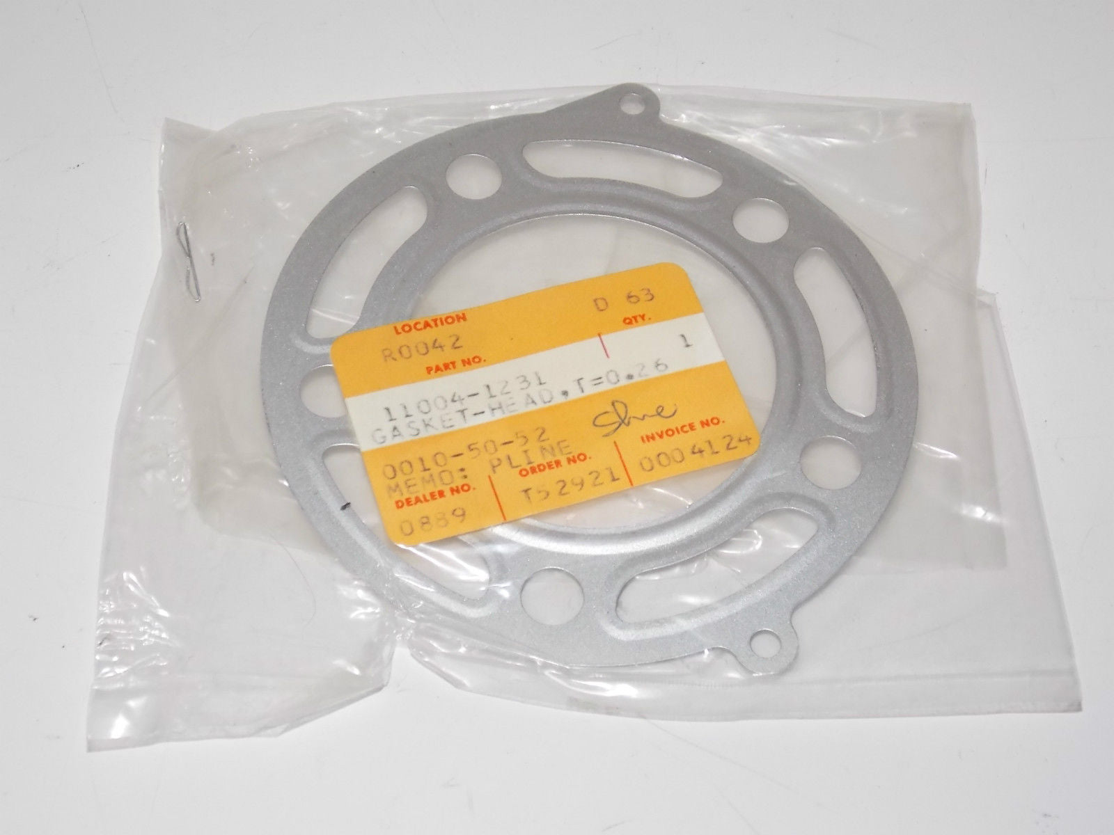 NEW OEM NOS KAWASAKI 1992 KX125 CYLINDER HEAD GASKET T=0.26 SEAL 11004-1231 - MotoRaider