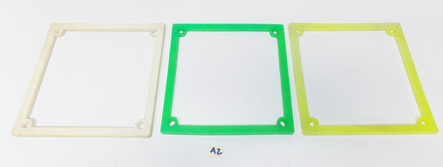 3 VINTAGE LICENSE PLATE FRAME BAZEL 6.5"X6.5" 165X165MM CAR SCOOTER GREEN WHITE - MotoRaider