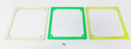 3 VINTAGE LICENSE PLATE FRAME BAZEL 6.5"X6.5" 165X165MM CAR SCOOTER GREEN WHITE - MotoRaider