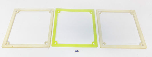 3 VINTAGE LICENSE PLATE FRAME BAZEL MOULDING 6.5"X6.5" 165X165MM WHITE GREEN - MotoRaider