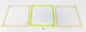 3 VINTAGE LICENSE PLATE FRAME BAZEL MOULDING 6.5"X6.5" 165X165MM WHITE GREEN - MotoRaider