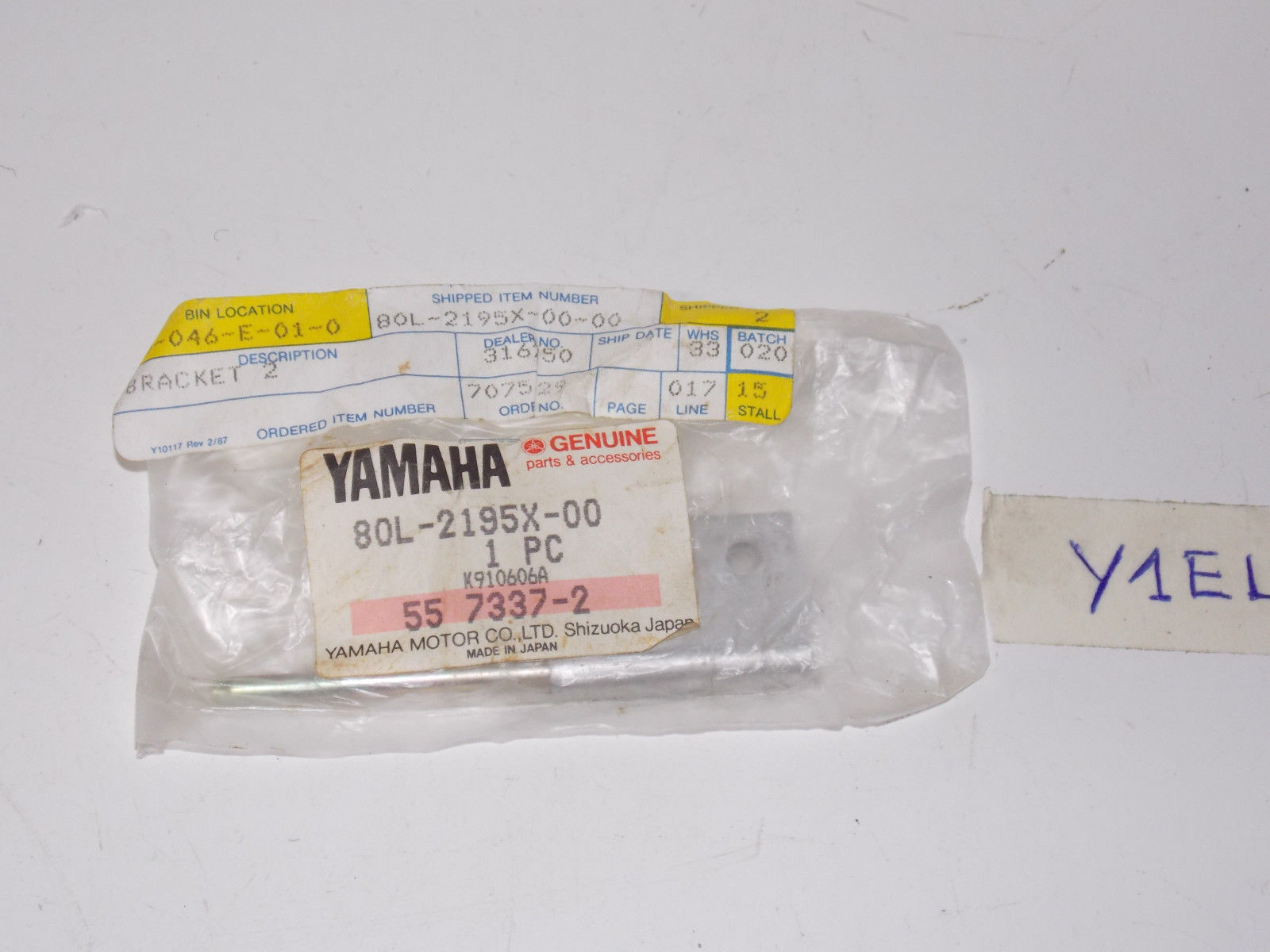 NOS YAMAHA  BRACKET 1985-90 80L-2195X PHAZER 11LE  EXCITER LE PZ480EK - MotoRaider