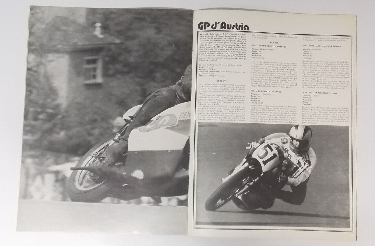 1974 KASCO ITALIAN MAGAZINE + POSTER STICKERS WOLSINK NORTON YAMAHA AUSTRIAN GP - MotoRaider