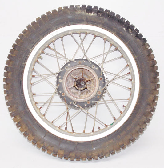 1970'S CAGIVA 18" REAR WHEEL SPOKES HUB TIRE RIM 47T SPROCKET VMX 125 250 500 - MotoRaider