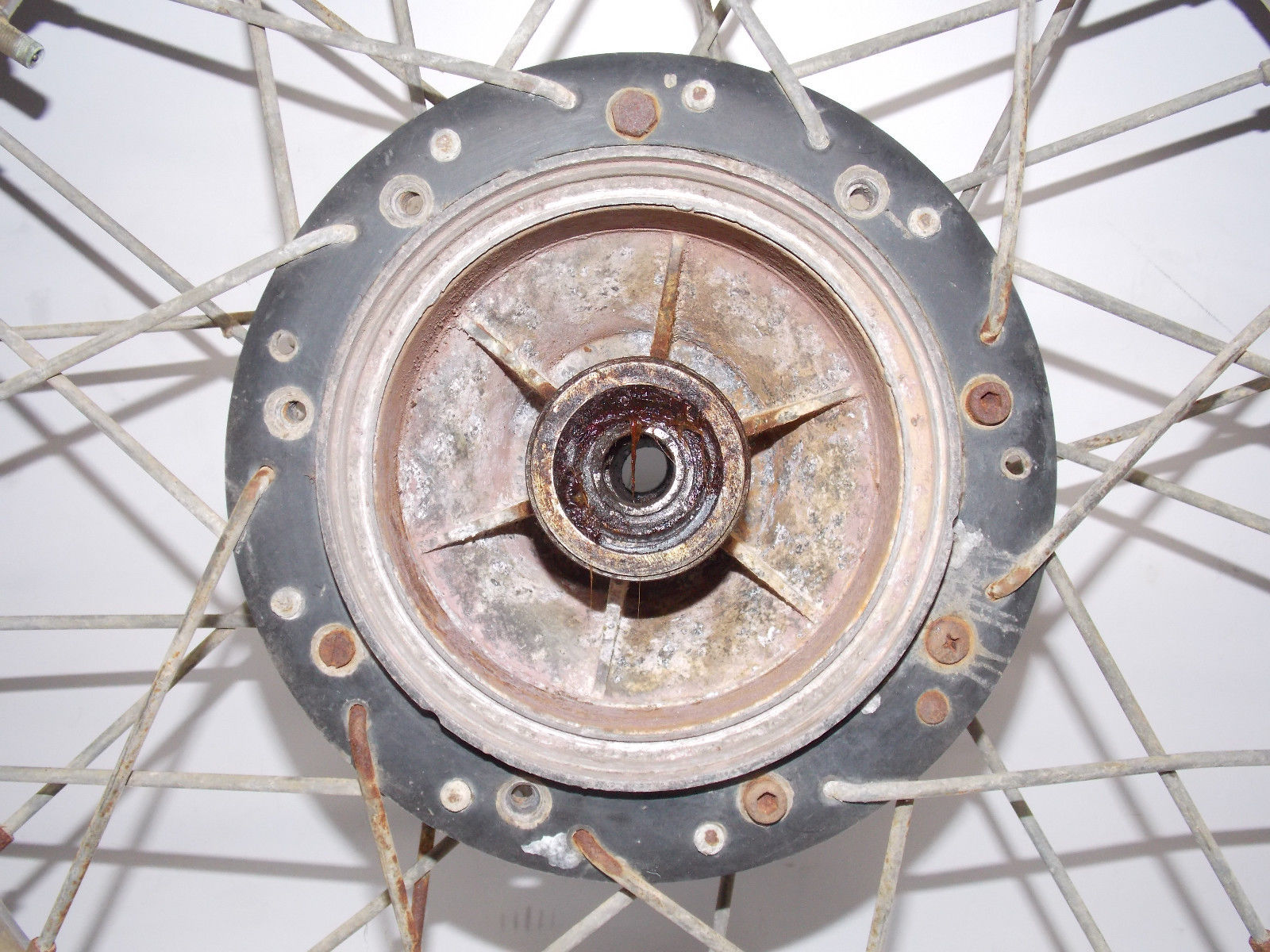 1970'S CAGIVA 18" REAR WHEEL SPOKES HUB TIRE RIM 47T SPROCKET VMX 125 250 500 - MotoRaider