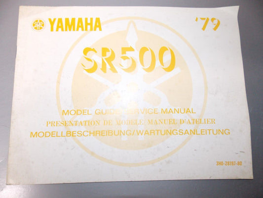 NEW YAMAHA 1979 SR500 MODEL GUIDE SERVICE MANUAL BOOK PAMPHLET 3H0-28197-80 - MotoRaider
