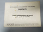 NEW DUCATI 1963 PRICE LIST SUPPLEMENT SPARE PARTS MANUAL BOOK LIGHT MOTORCYCLES - MotoRaider