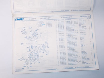 1995 KTM SX 350 400 620 LC4 ENGINE SPARE PARTS MANUAL MOTOR BOOK LIST 3.203.83 - MotoRaider
