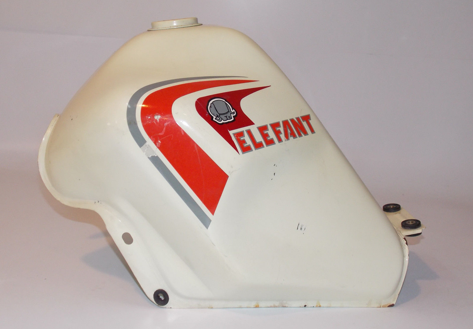 1980'S CAGIVA ALETTA ROSSA ELEFANT 125 FUEL TANK GAS PETROL WHITE DUCATI ITALY - MotoRaider