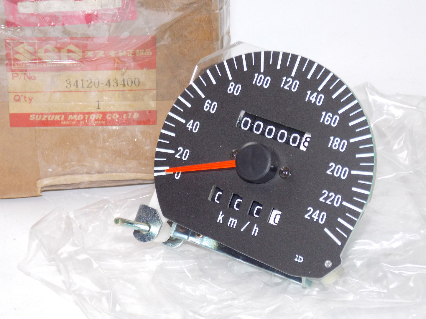 NOS OEM SUZUKI 1986 GSX550 GSX 550 SPEEDOMETER SPEEDO IN KILOMETERS 34120-43400 - MotoRaider