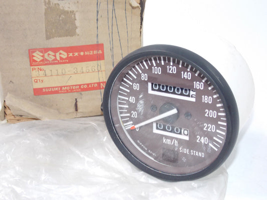 NOS NEW OEM GENUINE SUZUKI SPEEDOMETER SPEEDO GAUGE IN KILOMETERS 34110-34560 - MotoRaider