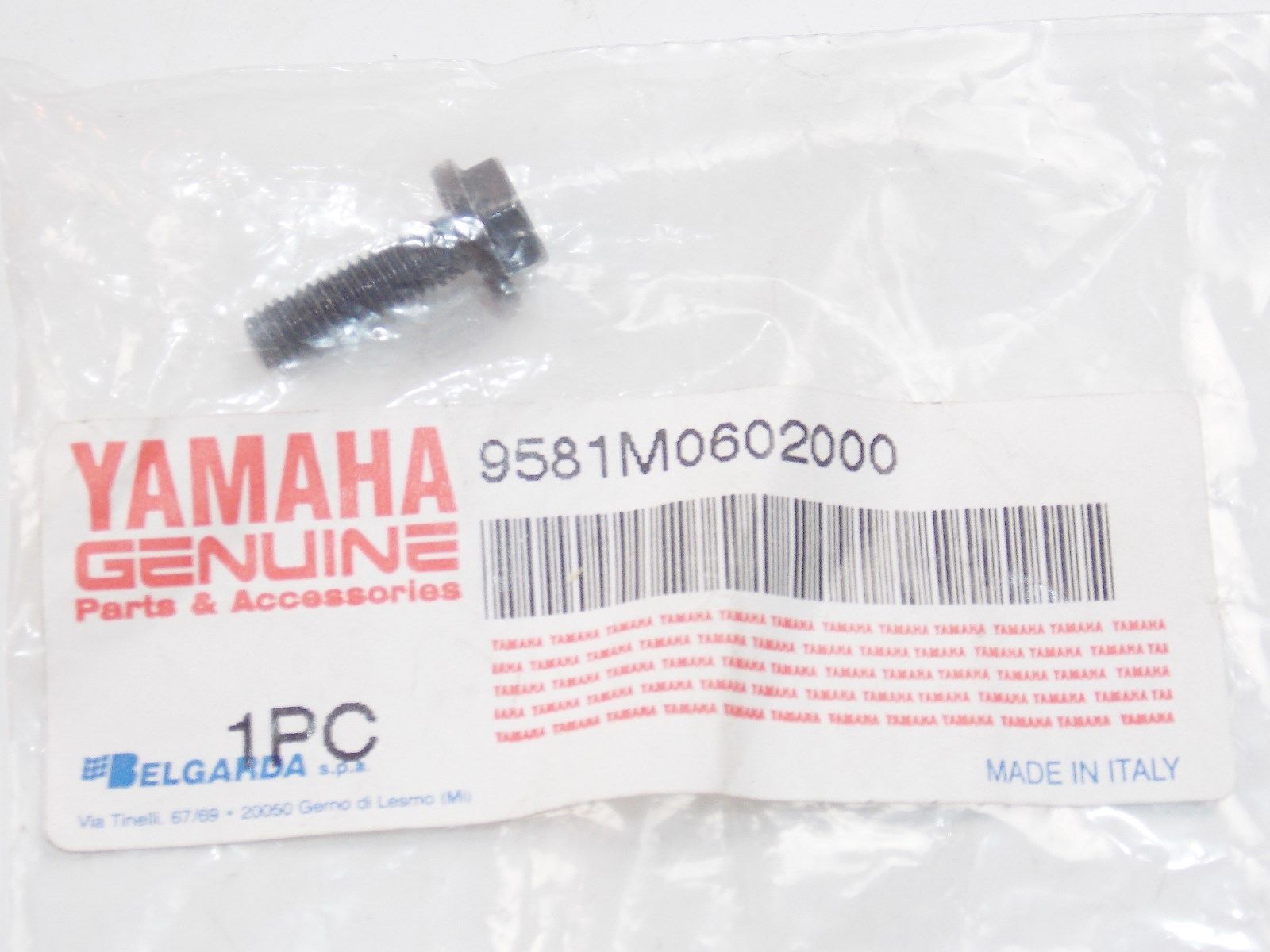NOS YAMAHA 1997 2004 2007  FLANGE BOLT (K-LOCAL)  TT600 MT03  9581M0602000 - MotoRaider