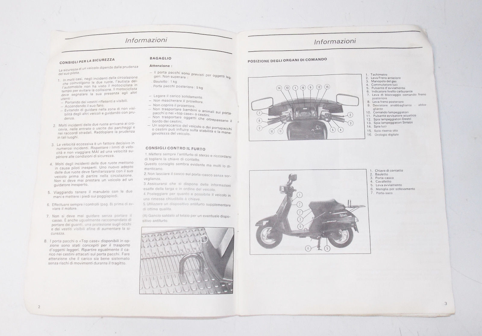 1990'S PEUGEOT SCOOTER OWNER MANUAL BOOK BOOKLET IN ITALIAN - MotoRaider