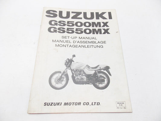 NEW SUZUKI SET-UP MANUAL GS500 GS550 ENGLISH FRENCH GERMAN MS-8150 E-22 - MotoRaider