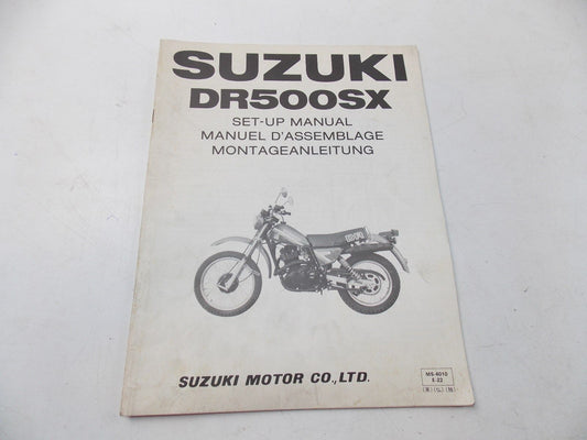 NEW SUZUKI 1981 SETUP MANUAL DR500SX ENGLISH FRENCH GERMAN  MS-4010E-22 - MotoRaider