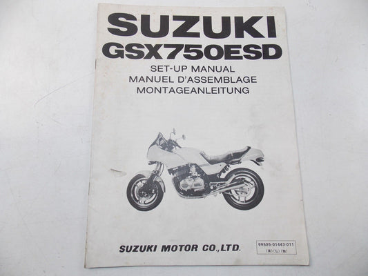 NEW SUZUKI 1983 SETUP MANUAL GSX750ESD ENGLISH FRENCH GERMAN 99505-01443-011 - MotoRaider