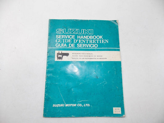 NEW SUZUKI 1980 SERVICE HANDBOOK MEASURING TOOLS ENGLISH FRENCH ITALIAN SB-7100 - MotoRaider