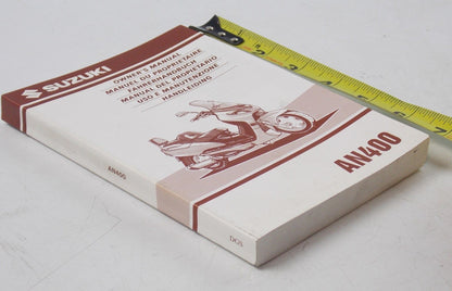 NEW SUZUKI 1998 OWNER'S MANUAL BOOK AN400 99011-15F50-DGS - MotoRaider