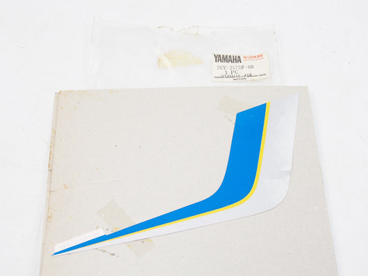 NOS OEM GENUINE YAMAHA YELLOW BLUE STICKER DECAL MARK 26Y-2173F - MotoRaider