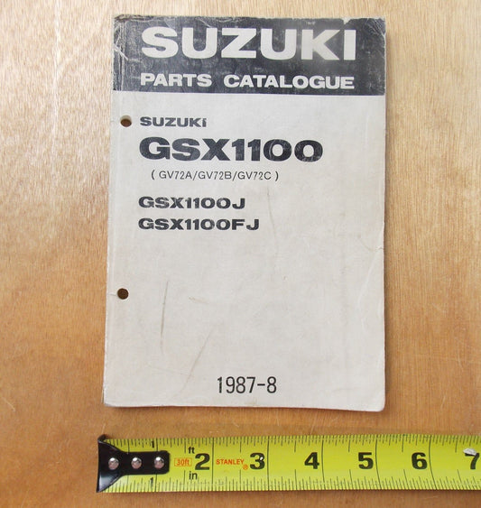 USED SUZUKI 1987-8  PARTS CATALOGUE BOOK GSX1100/J/FJ   9900B-30064 - MotoRaider