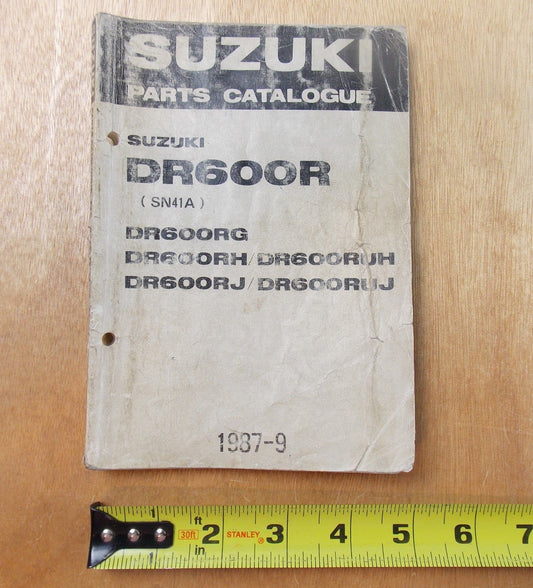 USED SUZUKI 1987-9  PARTS CATALOGUE DR600R/RG/RH/RUH/RJ/RUJ  9900B-30059-020 - MotoRaider