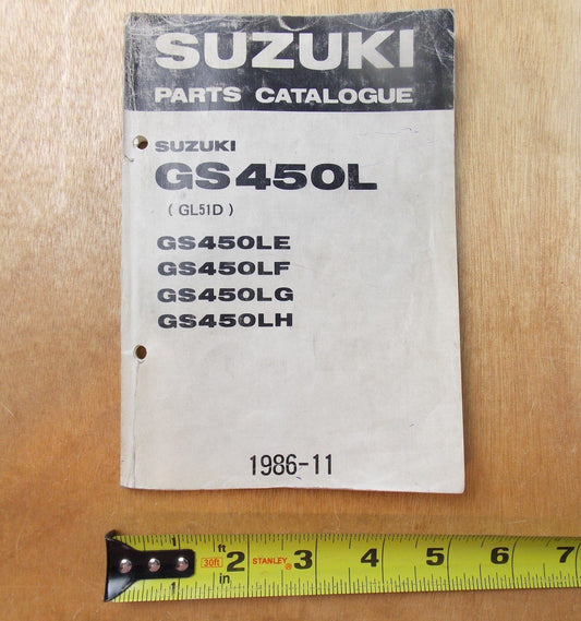 USED SUZUKI 1986-11 PARTS CATALOGUE BOOK  GS450L/LE/LF/LG/LH  9900B-30053-010 - MotoRaider