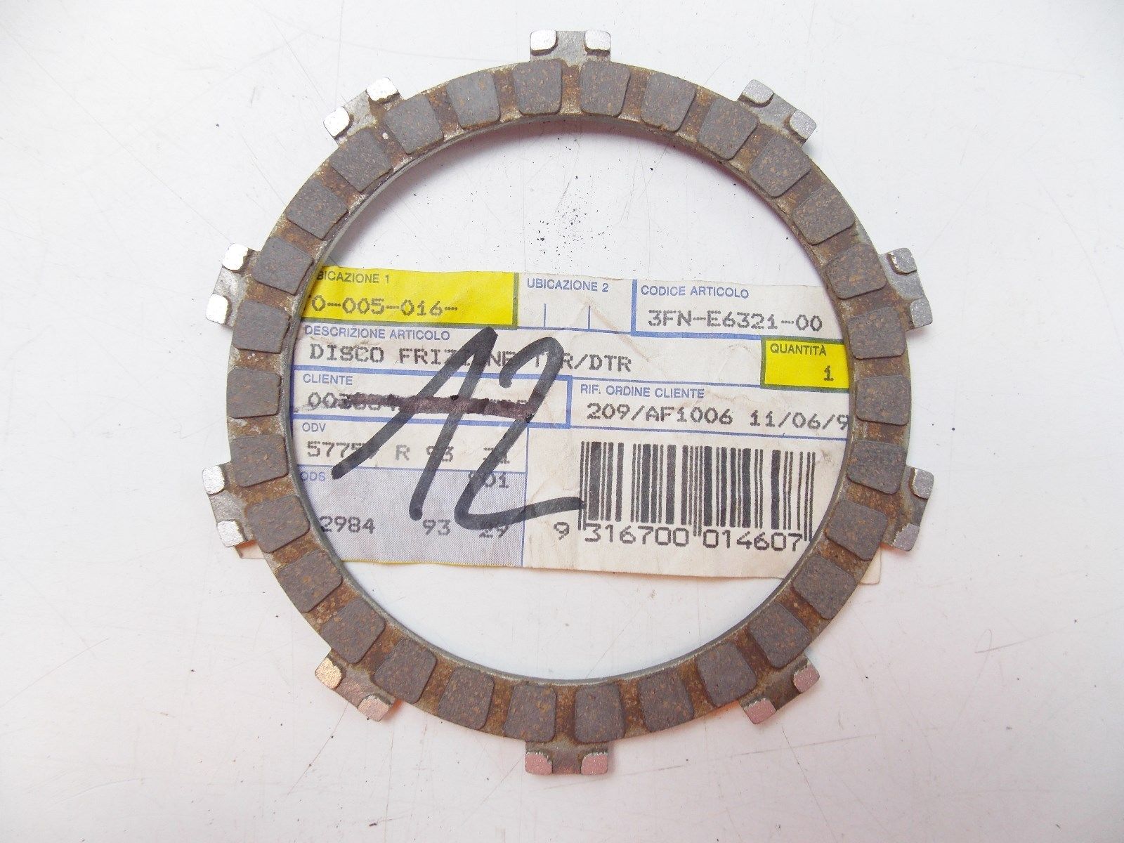 NOS YAMAHA 1991 1992 FRICTION PLATE TDR125 TZR125  3FN-E6321-00 - MotoRaider