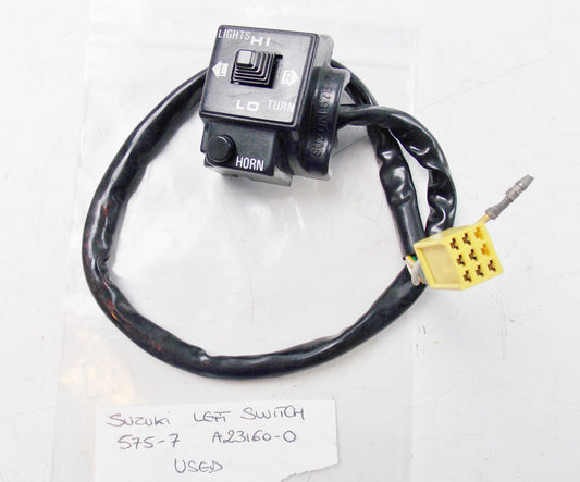 SUZUKI HANDLEBAR LEFT SWITCH HIGH LOW LIGHT TURN SIGNAL CHOKE 575-7 A23160-0 - MotoRaider