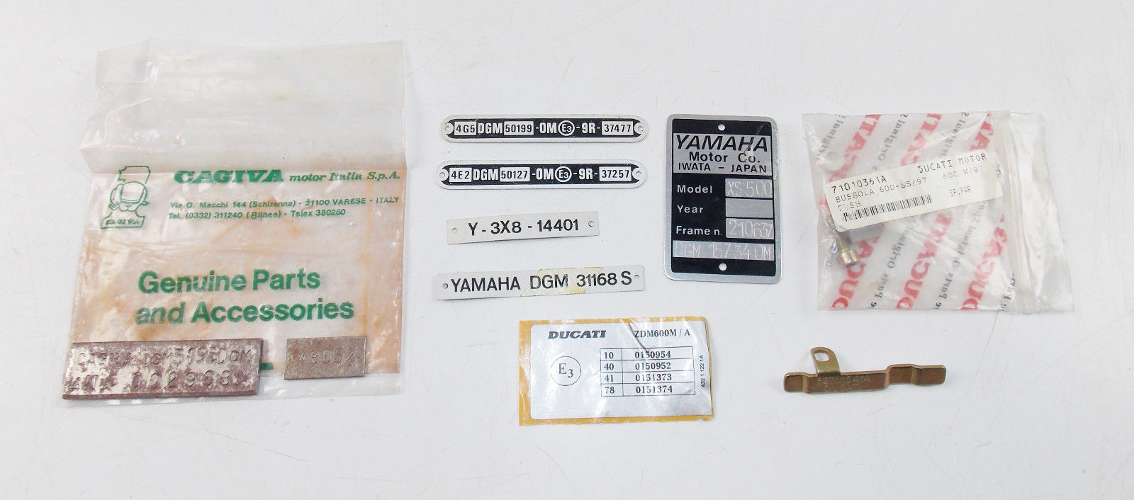 YAMAHA XS500 XS850 XS400 DUCATI 1986 CAGIVA VMX 125 MIXED TAGS FRAME PLATE - MotoRaider