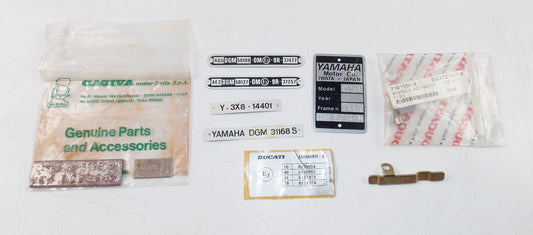YAMAHA XS500 XS850 XS400 DUCATI 1986 CAGIVA VMX 125 MIXED TAGS FRAME PLATE - MotoRaider
