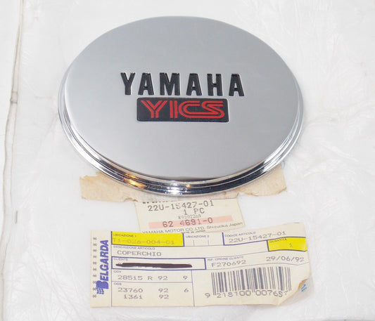 NOS NEW YAMAHA 1983 XV500 ENGINE CRANKCASE SIDE COVER CAP #2 CHROME 22U-15427-01 - MotoRaider