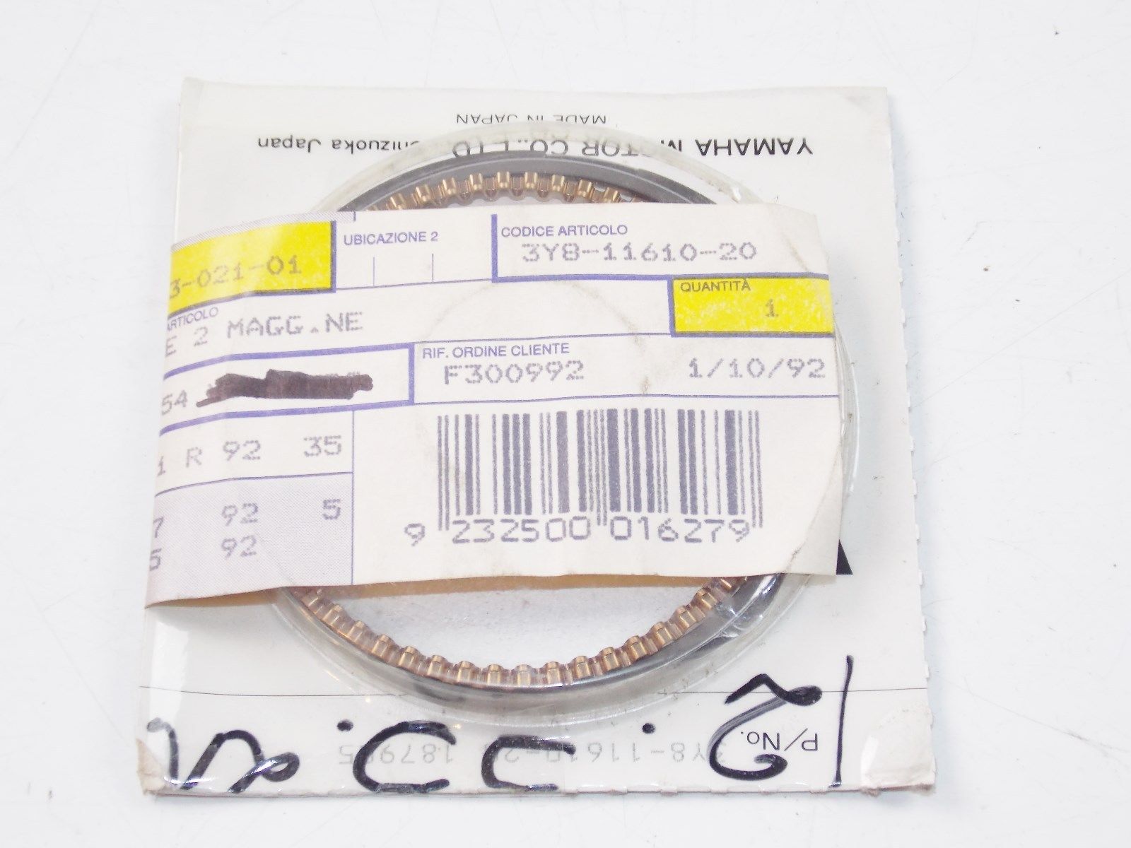 NOS YAMAHA 1990 1991 1996 1998 RING 2ND SR250  3Y8-11610-20 - MotoRaider